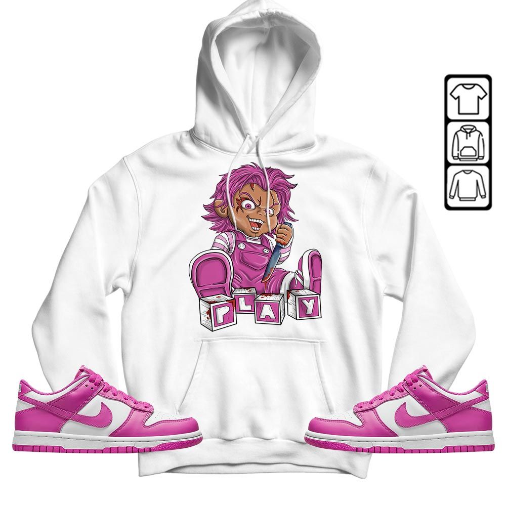 Chucky Play Horror Sneaker Shirt Match GS Active Fuchsia, Dunk Low Active Fuchsia MKO T-Shirt