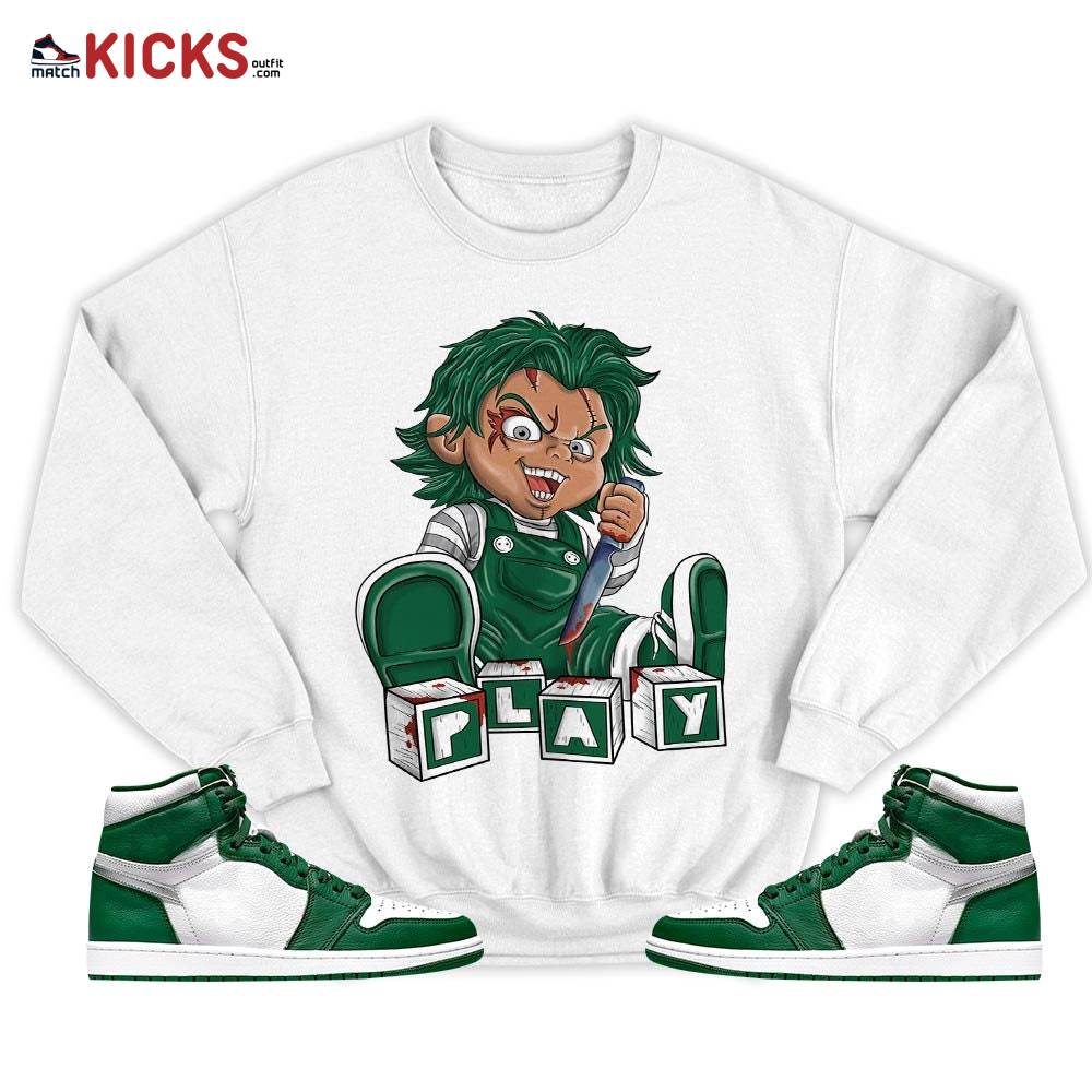 Chucky Play Horror Sneaker Shirt Match High Gorge Green 1s, Jordan 1 Retro High Gorge Green MKO T-Shirt Chucky Play Horror Sneaker Shirt Match High Gorge Green 1s, Jordan 1 Retro High Gorge Green MKO T-Shirt