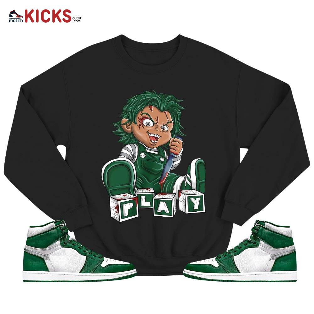Chucky Play Horror Sneaker Shirt Match High Gorge Green 1s, Jordan 1 Retro High Gorge Green MKO T-Shirt Chucky Play Horror Sneaker Shirt Match High Gorge Green 1s, Jordan 1 Retro High Gorge Green MKO T-Shirt