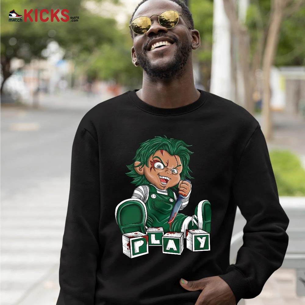Chucky Play Horror Sneaker Shirt Match High Gorge Green 1s, Jordan 1 Retro High Gorge Green MKO T-Shirt Chucky Play Horror Sneaker Shirt Match High Gorge Green 1s, Jordan 1 Retro High Gorge Green MKO T-Shirt
