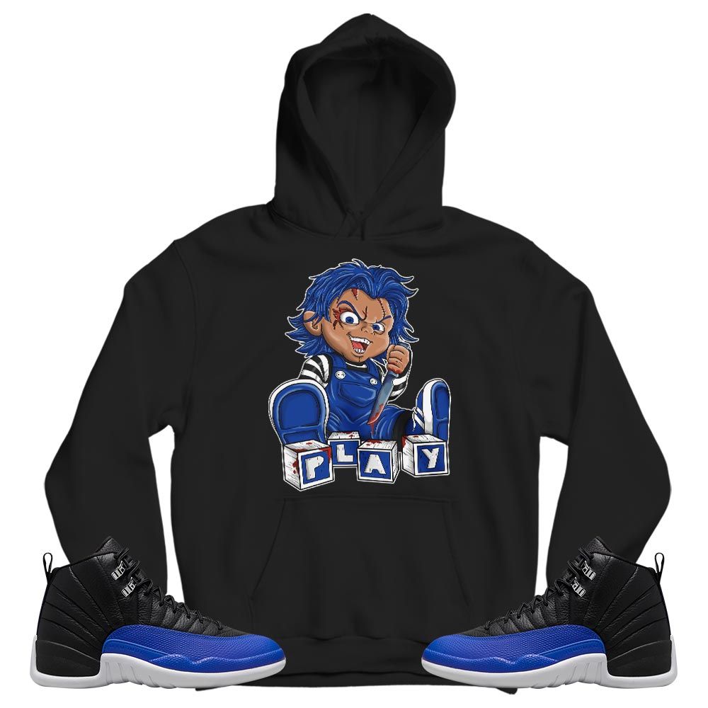 Chucky Play Horror Sneaker Shirt Match Hyper Royal 12s, Jordan 12 High OG Hyper Royal MKO T-Shirt
