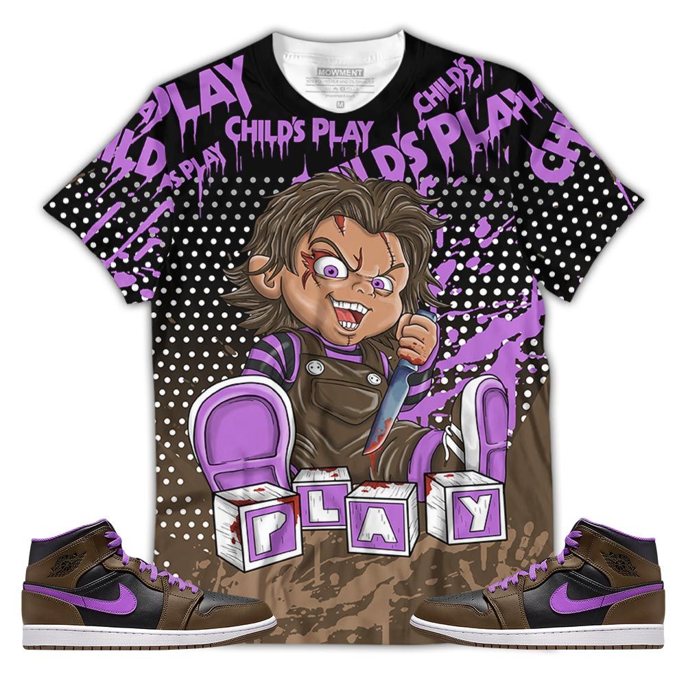 Chucky Play Horror Sneaker Shirt Match Jordan 1 Mid Palomino, Jordan 1 Mid Palomino Hoodie Sweatshirt Tee All Over Print MKO Shirt Chucky Play Horror Sneaker Shirt Match Jordan 1 Mid Palomino, Jordan 1 Mid Palomino Hoodie Sweatshirt Tee All Over Print MKO Shirt