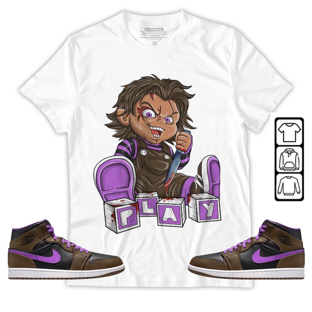 Chucky Play Horror Sneaker Shirt Match Jordan 1 Mid Palomino, Jordan 1 Mid Palomino MKO T-Shirt Chucky Play Horror Sneaker Shirt Match Jordan 1 Mid Palomino, Jordan 1 Mid Palomino MKO T-Shirt