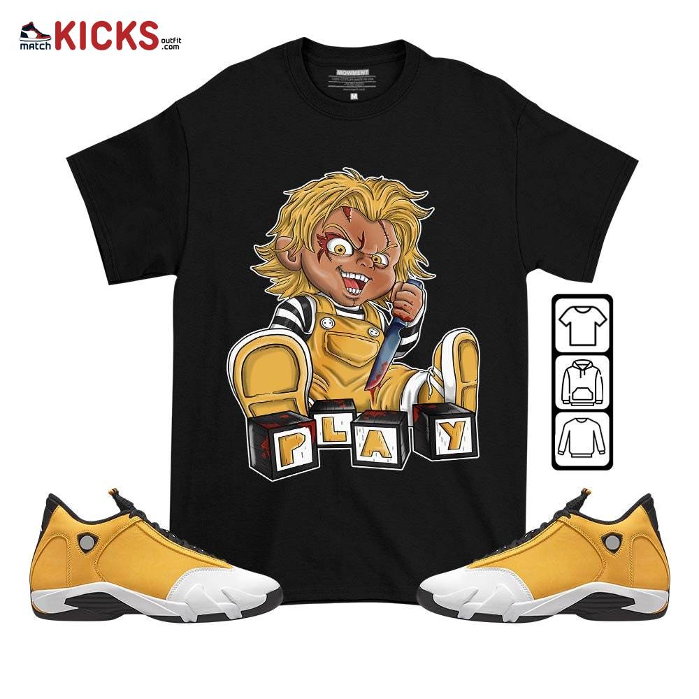 Chucky Play Horror Sneaker Shirt Match Light Ginger 14s, Jordan 14 Retro Light Ginger MKO T-Shirt
