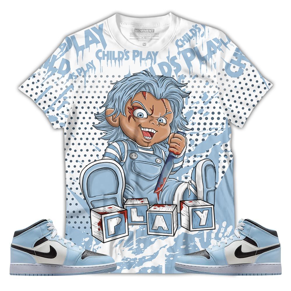 Chucky Play Horror Sneaker Shirt Match Mid Ice Blue 1S, Jordan 1 Mid Ice Blue Hoodie Sweatshirt Tee All Over Print MKO Shirt Chucky Play Horror Sneaker Shirt Match Mid Ice Blue 1S, Jordan 1 Mid Ice Blue Hoodie Sweatshirt Tee All Over Print MKO Shirt