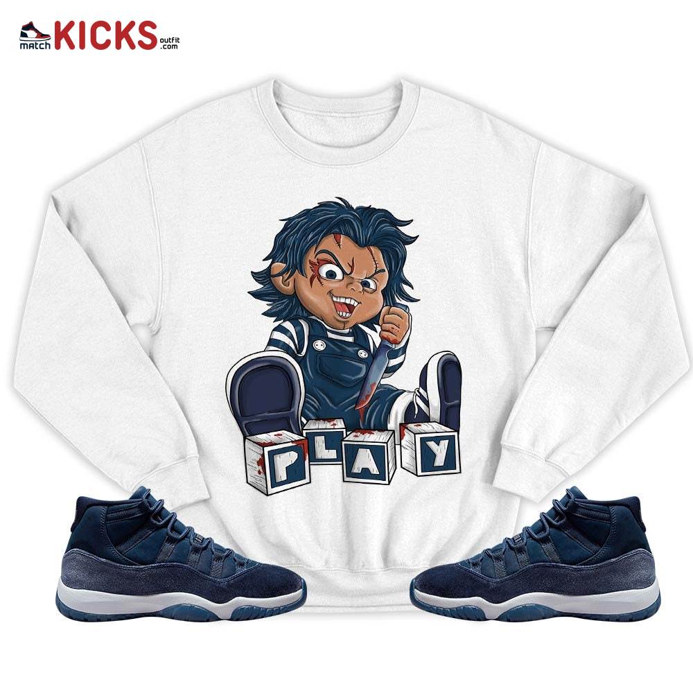 Chucky Play Horror Sneaker Shirt Match Midnight Navy 11s, Jordan 11 Retro Midnight Navy MKO T-Shirt Chucky Play Horror Sneaker Shirt Match Midnight Navy 11s, Jordan 11 Retro Midnight Navy MKO T-Shirt