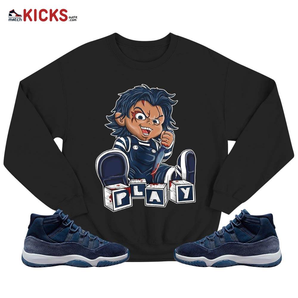 Chucky Play Horror Sneaker Shirt Match Midnight Navy 11s, Jordan 11 Retro Midnight Navy MKO T-Shirt Chucky Play Horror Sneaker Shirt Match Midnight Navy 11s, Jordan 11 Retro Midnight Navy MKO T-Shirt