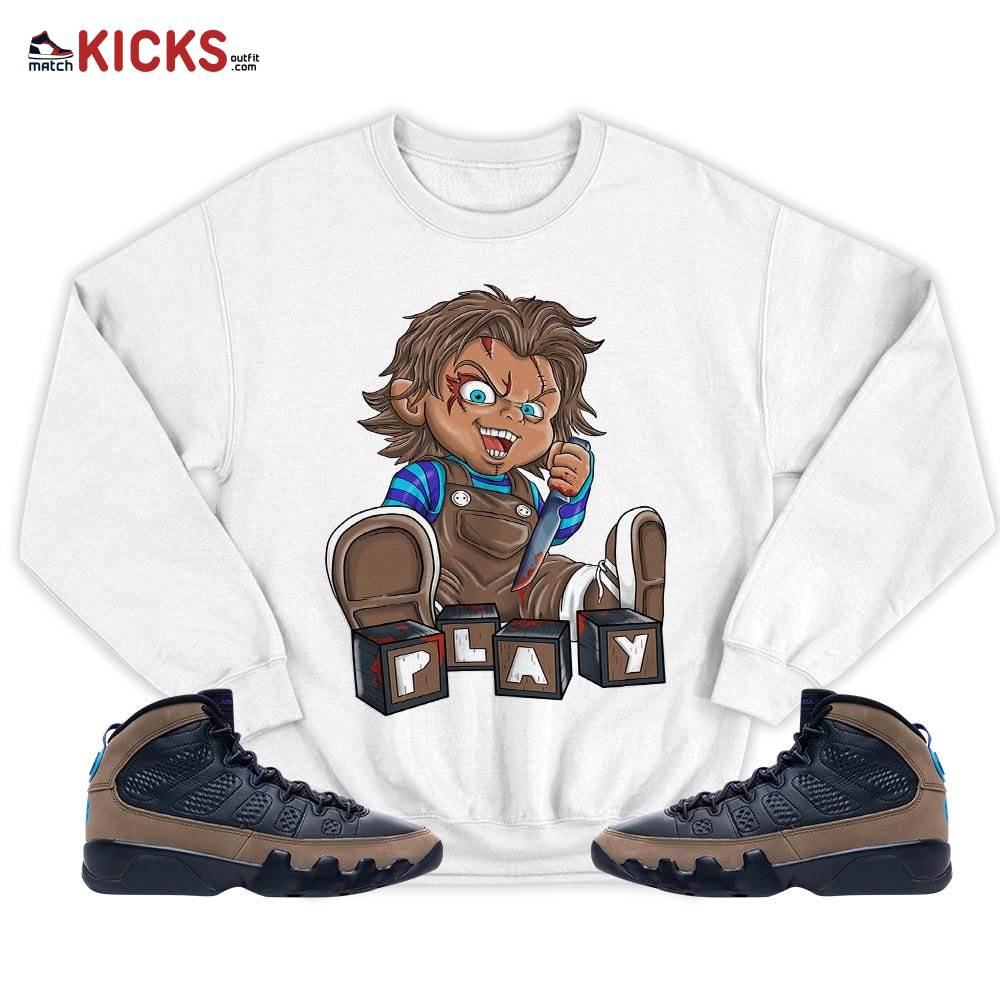 Chucky Play Horror Sneaker Shirt Match Olive Concord 9s, Jordan 9 Olive Concord MKO T-Shirt Chucky Play Horror Sneaker Shirt Match Olive Concord 9s, Jordan 9 Olive Concord MKO T-Shirt
