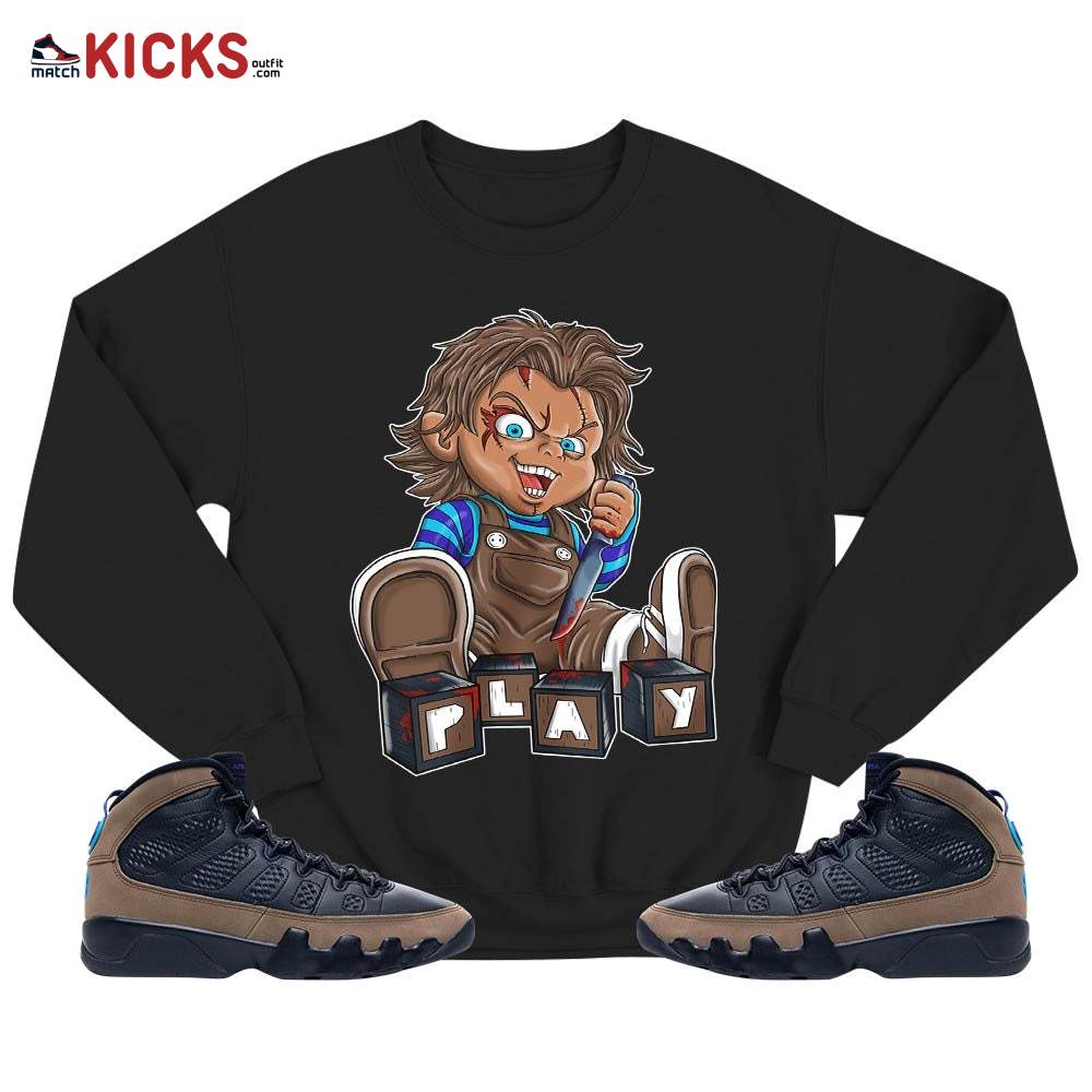 Chucky Play Horror Sneaker Shirt Match Olive Concord 9s, Jordan 9 Olive Concord MKO T-Shirt Chucky Play Horror Sneaker Shirt Match Olive Concord 9s, Jordan 9 Olive Concord MKO T-Shirt