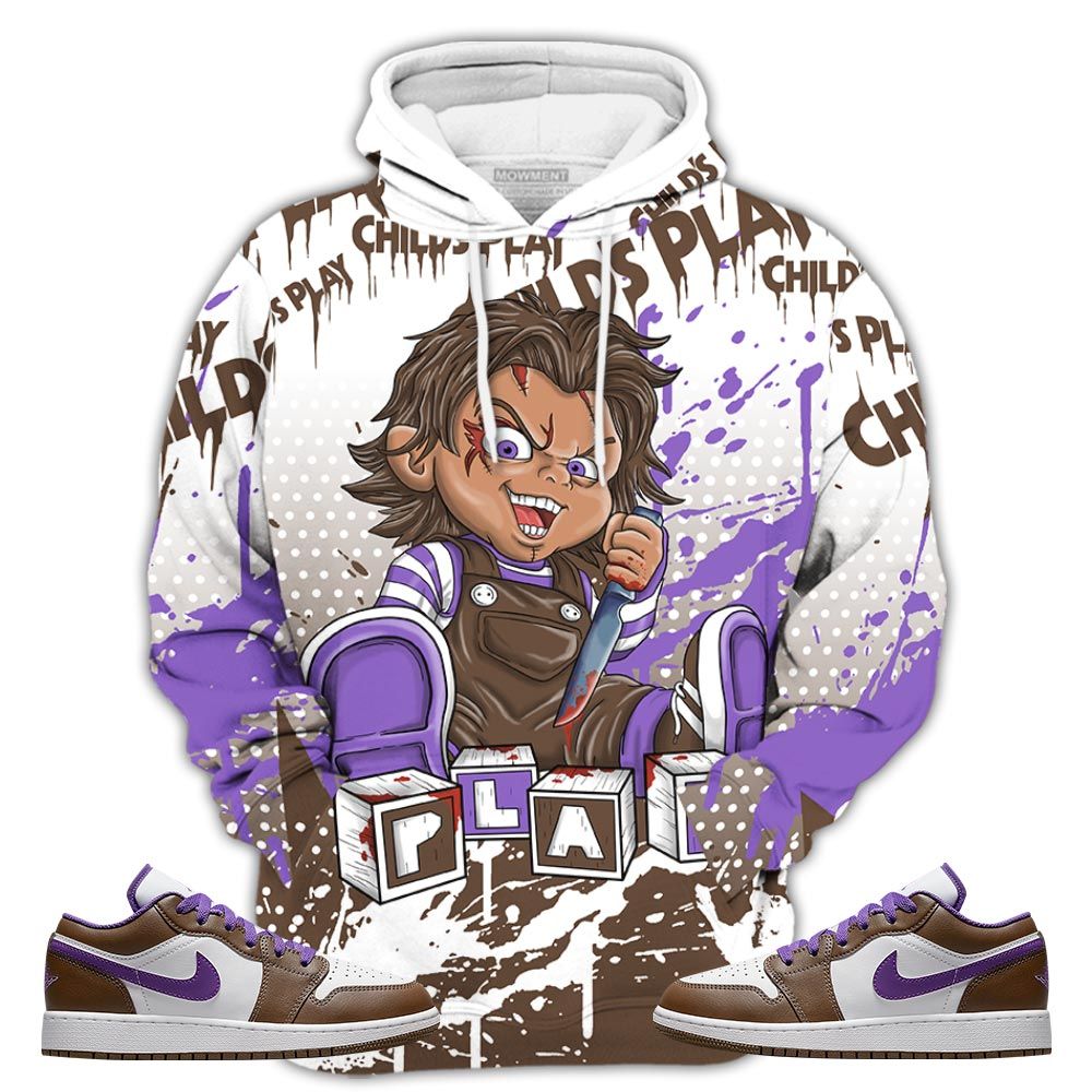 Chucky Play Horror Sneaker Shirt Match Purple Mocha 1S, Jordan 1 Low Purple Mocha Hoodie Sweatshirt Tee All Over Print MKO Shirt Chucky Play Horror Sneaker Shirt Match Purple Mocha 1S, Jordan 1 Low Purple Mocha Hoodie Sweatshirt Tee All Over Print MKO Shirt