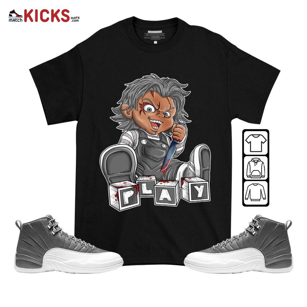 Chucky Play Horror Sneaker Shirt Match Retro Stealth 12s, Jordan 12 Retro Stealth MKO T-Shirt