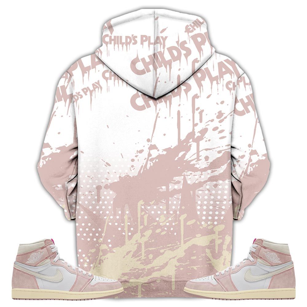 Chucky Play Horror Sneaker Shirt Match Retro Washed Pink 1S, Jordan 1 High Og Washed Pink Hoodie Sweatshirt Tee All Over Print MKO Shirt