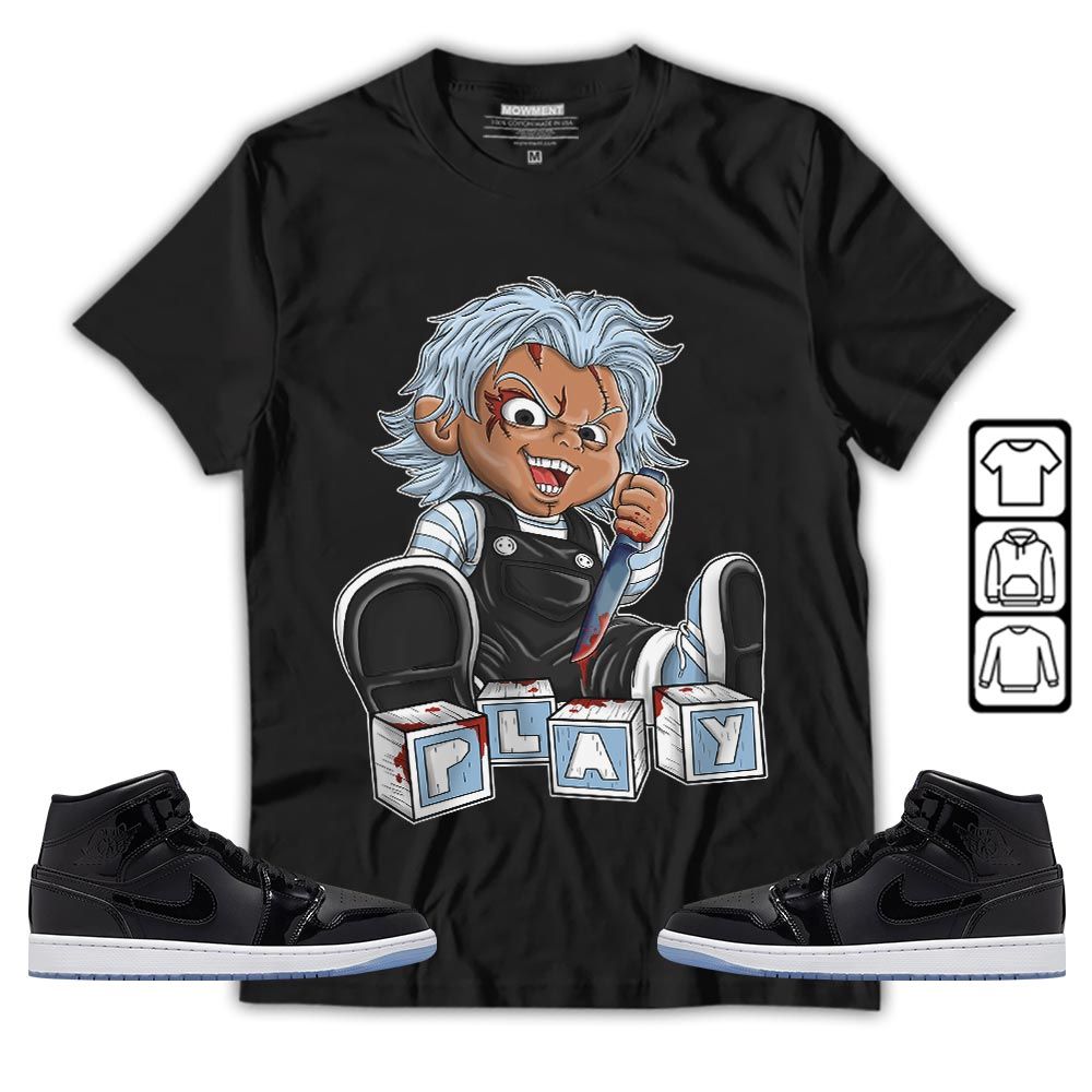 Chucky Play Horror Sneaker Shirt Match Space Jam 1s, Jordan 1 Mid Space Jam MKO Sweatshirt
