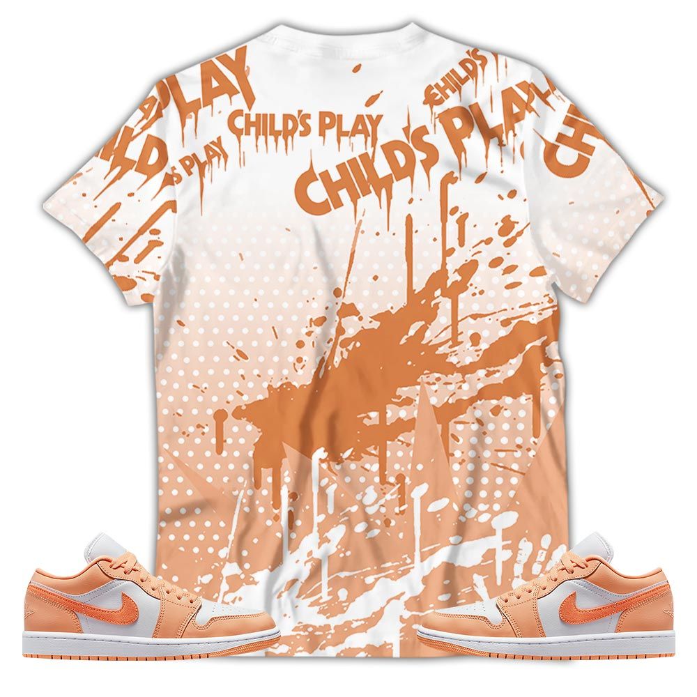 Chucky Play Horror Sneaker Shirt Match Sunset Haze 1S, Jordan 1 Low Sunset Haze Hoodie Sweatshirt Tee All Over Print MKO Shirt