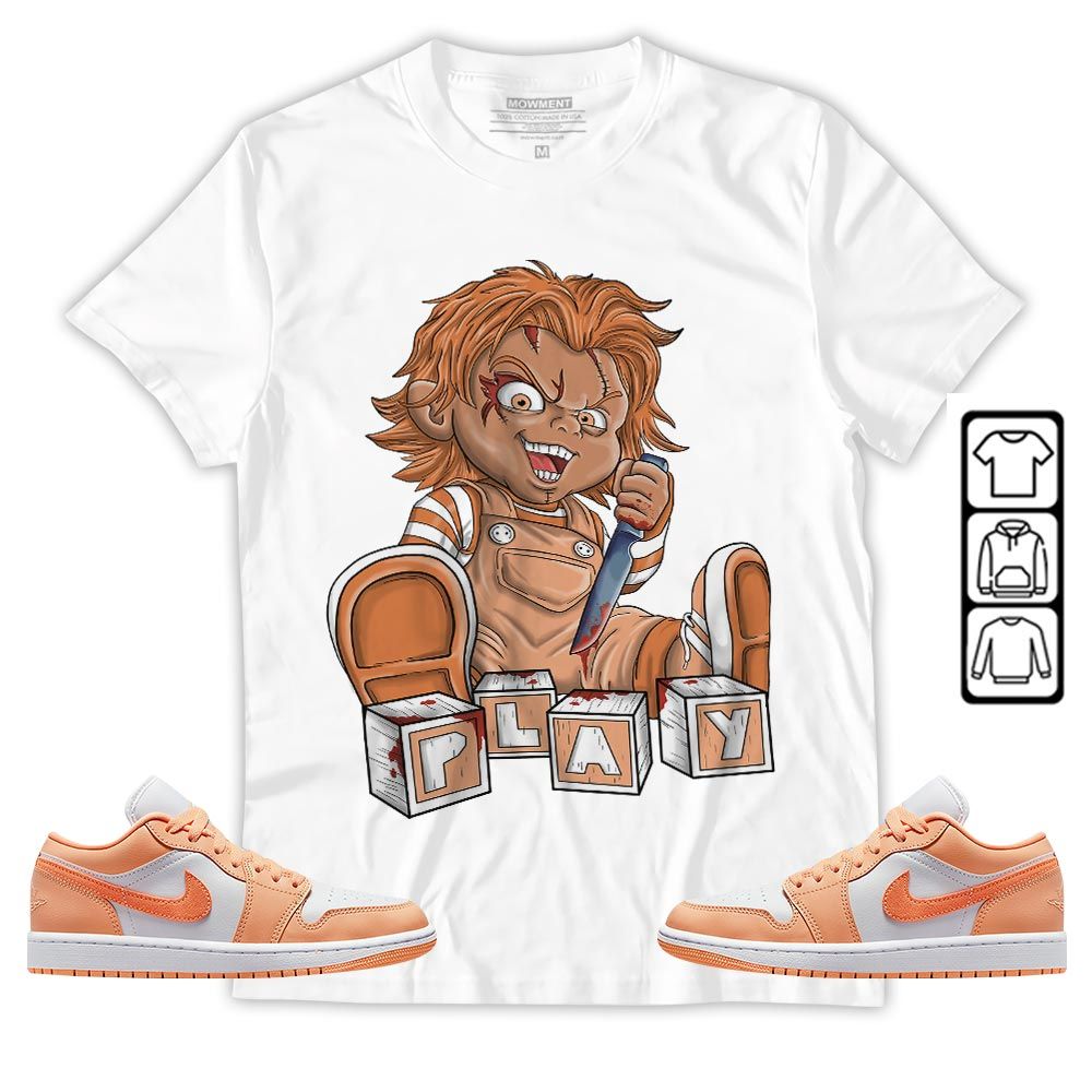 Chucky Play Horror Sneaker Shirt Match Sunset Haze 1s, Jordan 1 Low Sunset Haze MKO T-Shirt Chucky Play Horror Sneaker Shirt Match Sunset Haze 1s, Jordan 1 Low Sunset Haze MKO T-Shirt