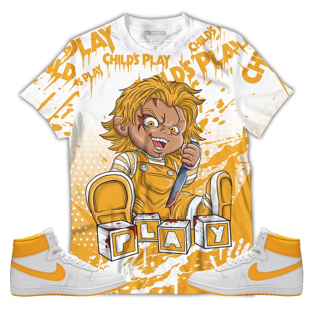 Chucky Play Horror Sneaker Shirt Match University Gold, Ship Sp University Gold Hoodie Sweatshirt Tee All Over Print MKO Shirt Chucky Play Horror Sneaker Shirt Match University Gold, Ship Sp University Gold Hoodie Sweatshirt Tee All Over Print MKO Shirt