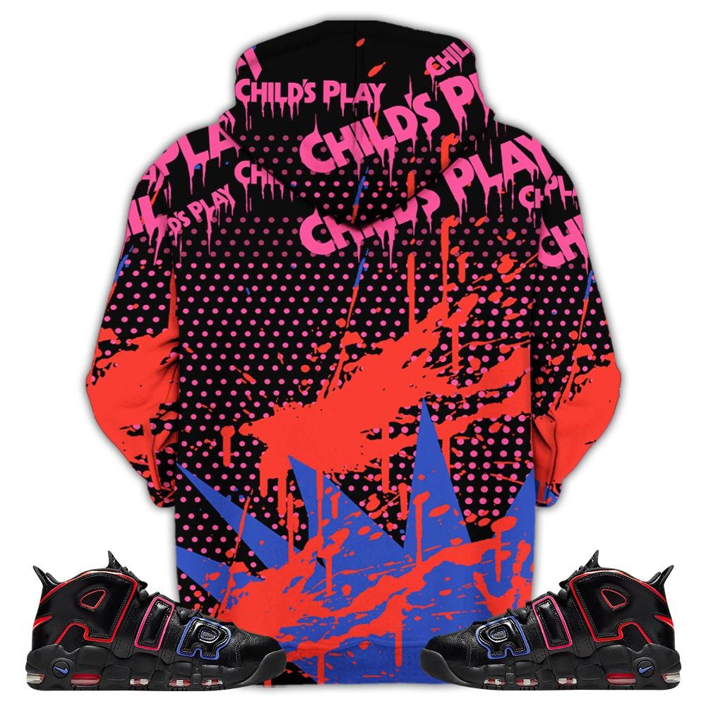 Chucky Play Horror Sneaker Shirt Match Uptempo 96 Electric, Air More Uptempo Electric Hoodie Sweatshirt Tee All Over Print MKO Shirt