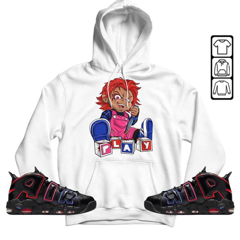 Chucky Play Horror Sneaker Shirt Match Uptempo 96 Electric, Air More Uptempo Electric MKO T-Shirt