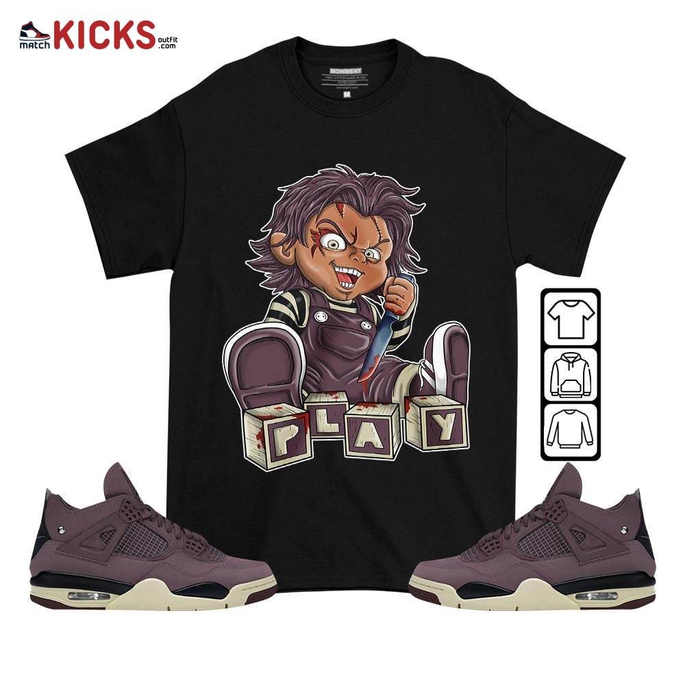 Chucky Play Horror Sneaker Shirt Match Violet Ore 4s, Jordan 4 A Ma Maniere Violet Ore MKO T-Shirt
