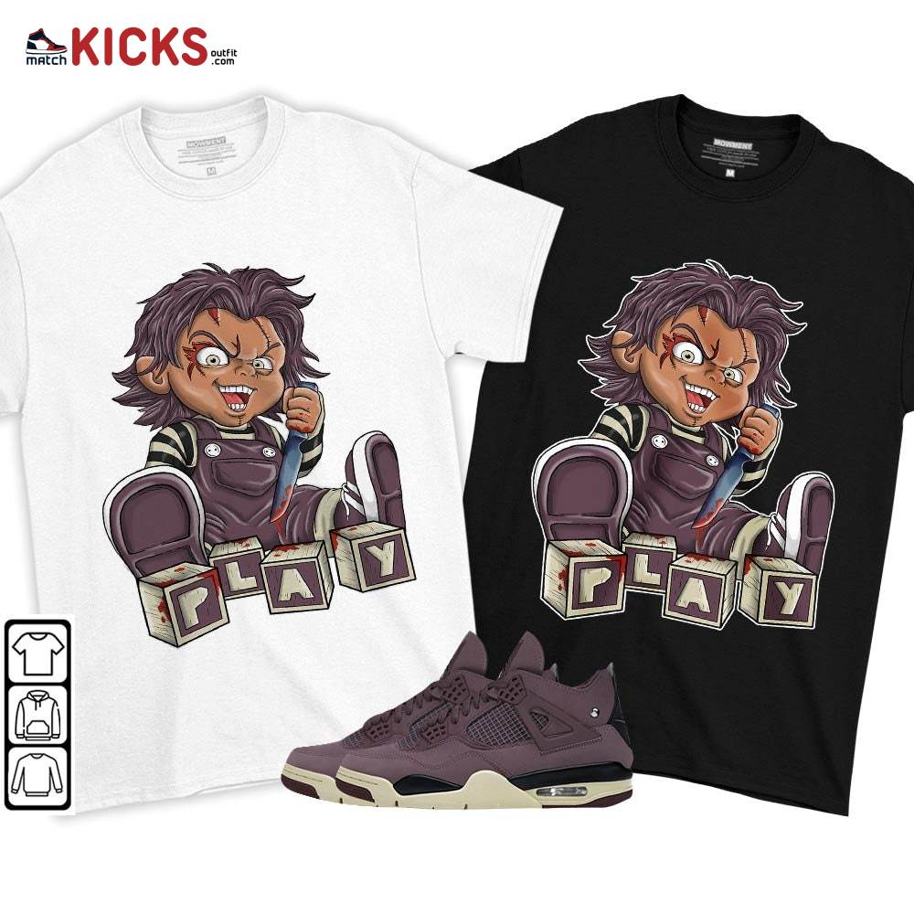 Chucky Play Horror Sneaker Shirt Match Violet Ore 4s, Jordan 4 A Ma Maniere Violet Ore MKO T-Shirt