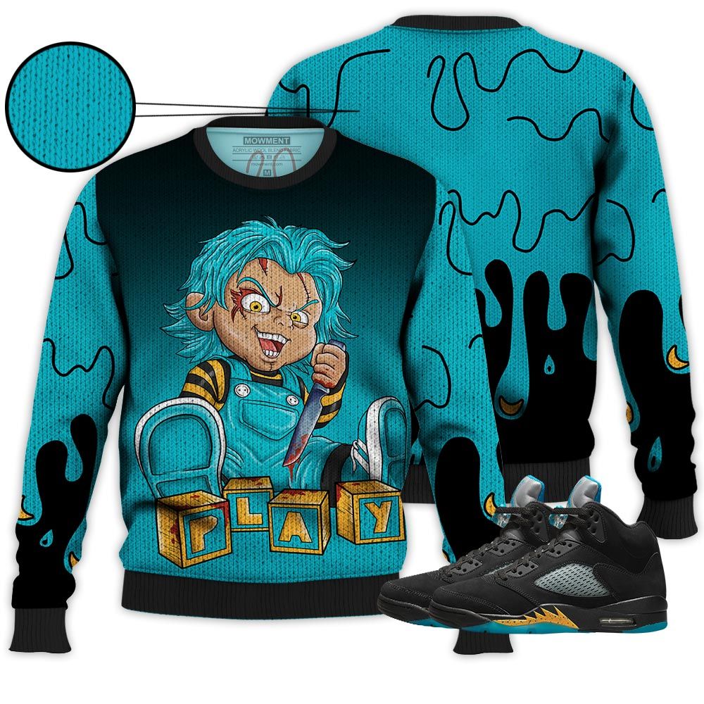 Chucky Play Sneaker Shirt Match 2023 Retro Aqua 5S, Jordan 5 Aqua Hoodie Sweatshirt Tee All Over Print MKO Shirt Chucky Play Sneaker Shirt Match 2023 Retro Aqua 5S, Jordan 5 Aqua Hoodie Sweatshirt Tee All Over Print MKO Shirt