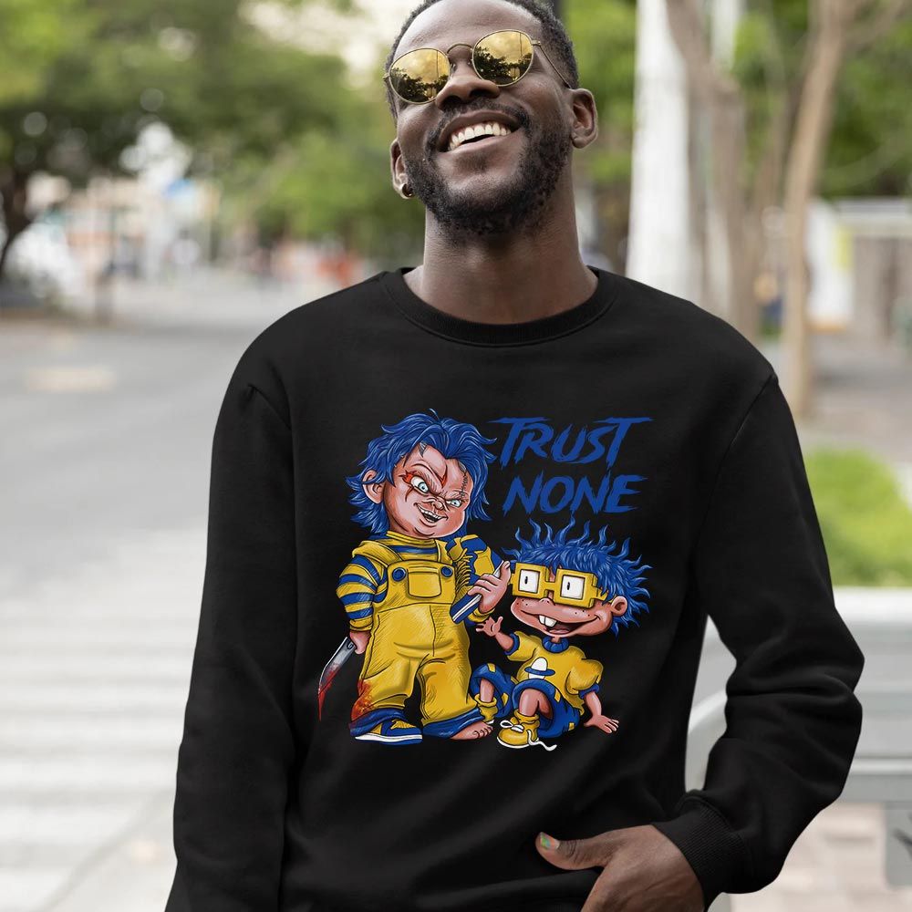 Chucky Trust No One Sneaker Shirt Match 2023 Laney 1s, Jordan 1 Retro High Laney MKO T-Shirt Chucky Trust No One Sneaker Shirt Match 2023 Laney 1s, Jordan 1 Retro High Laney MKO T-Shirt
