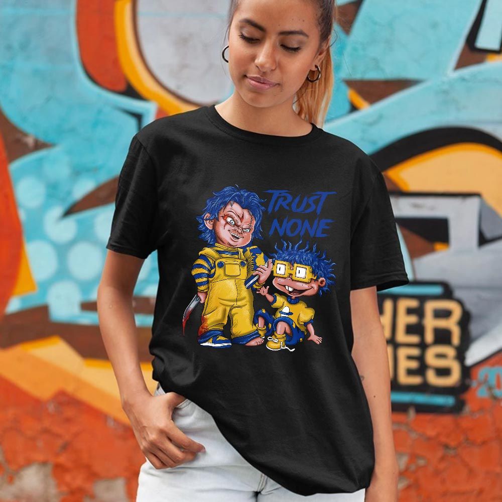 Chucky Trust No One Sneaker Shirt Match 2023 Laney 1s, Jordan 1 Retro High Laney MKO T-Shirt Chucky Trust No One Sneaker Shirt Match 2023 Laney 1s, Jordan 1 Retro High Laney MKO T-Shirt