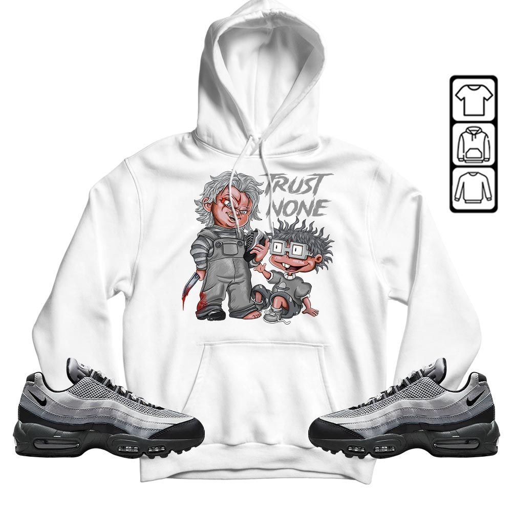 Chucky Trust No One Sneaker Shirt Match 95 Reflective Safari Grey, Air Max 95 Reflective Safari MKO T-Shirt