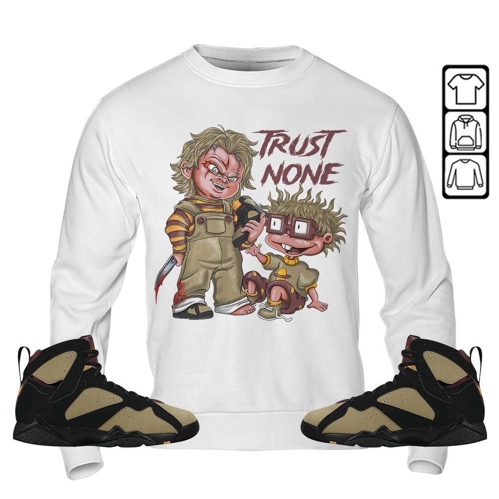 Chucky Trust No One Sneaker Shirt Match Black Cherrywood 7S, Jordan 7 Black Olive Hoodie Sweatshirt Tee All Over Print MKO Shirt Chucky Trust No One Sneaker Shirt Match Black Cherrywood 7S, Jordan 7 Black Olive Hoodie Sweatshirt Tee All Over Print MKO Shirt