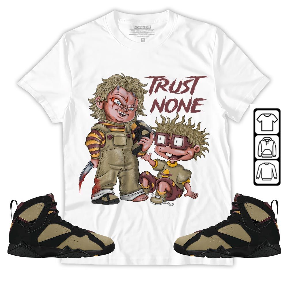 Chucky Trust No One Sneaker Shirt Match Black Cherrywood 7S, Jordan 7 Black Olive Hoodie Sweatshirt Tee All Over Print MKO Shirt Chucky Trust No One Sneaker Shirt Match Black Cherrywood 7S, Jordan 7 Black Olive Hoodie Sweatshirt Tee All Over Print MKO Shirt