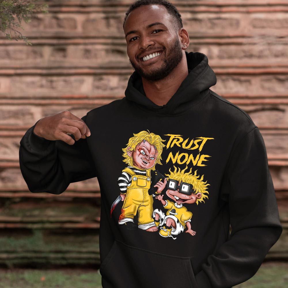 Chucky Trust No One Sneaker Shirt Match Black Taxi 12S, Jordan 12 Retro Black Taxi Hoodie Sweatshirt Tee All Over Print MKO Shirt Chucky Trust No One Sneaker Shirt Match Black Taxi 12S, Jordan 12 Retro Black Taxi Hoodie Sweatshirt Tee All Over Print MKO Shirt