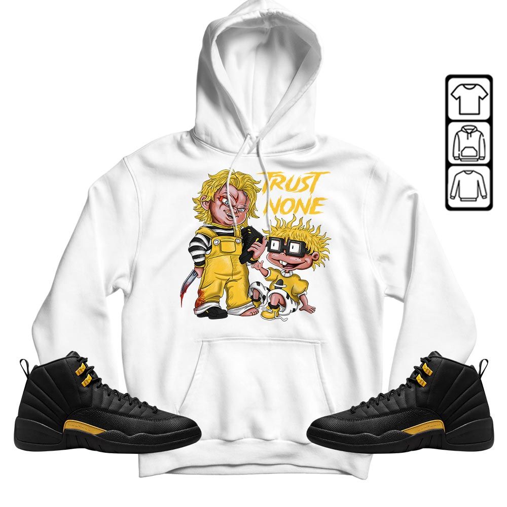 Chucky Trust No One Sneaker Shirt Match Black Taxi 12s, Jordan 12 Retro Black Taxi MKO T-Shirt