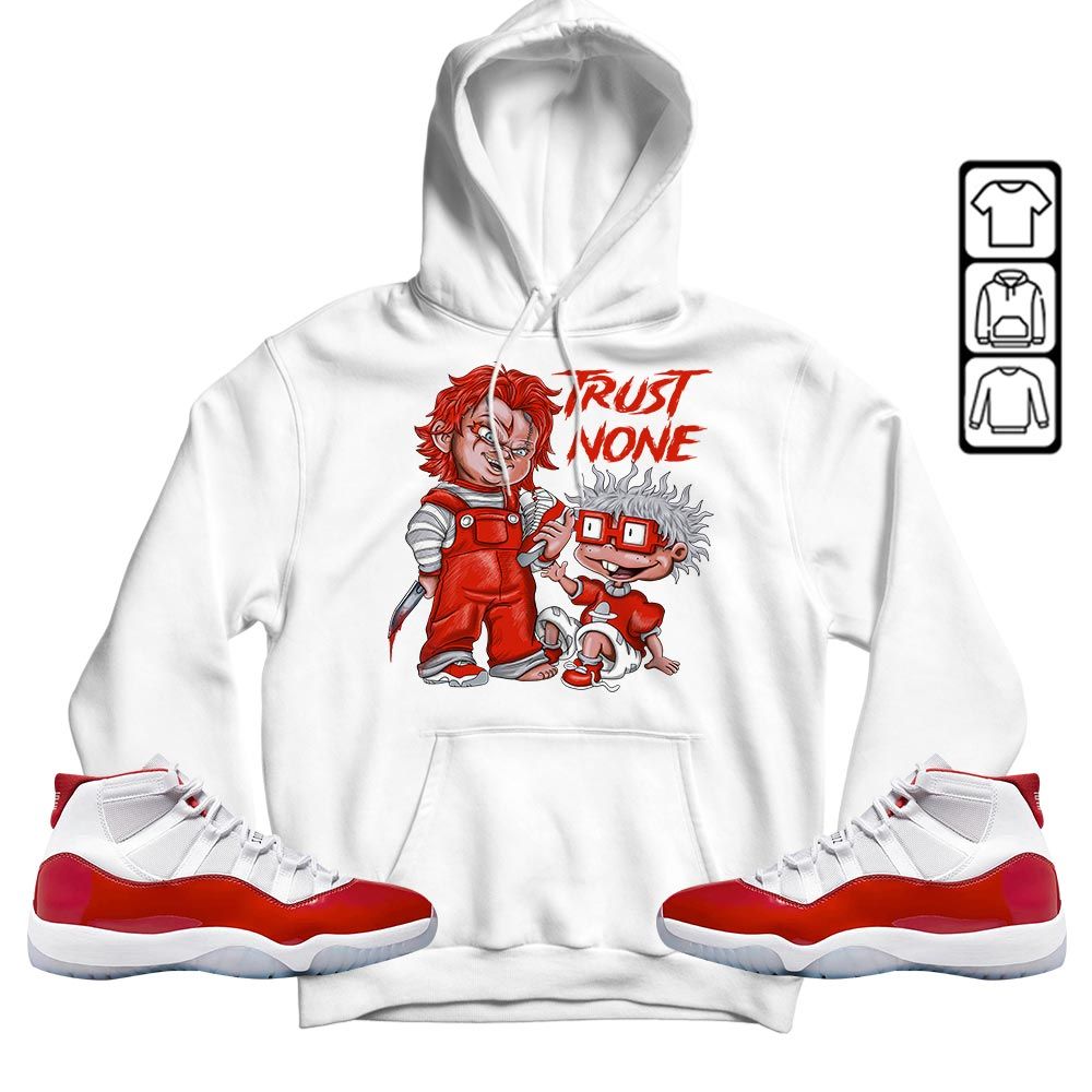 Chucky Trust No One Sneaker Shirt Match Cherry 11s, Jordan 11 Retro Cherry MKO T-Shirt