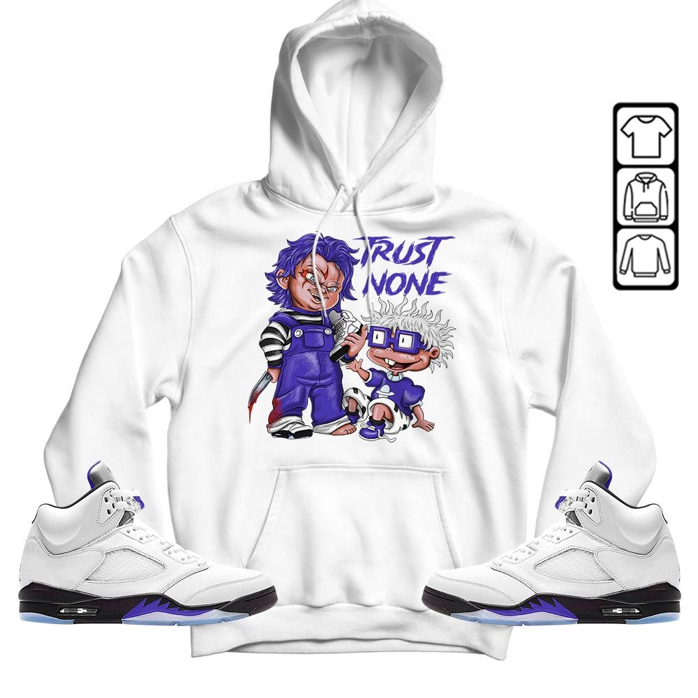 Chucky Trust No One Sneaker Shirt Match Concord 5s, Jordan 5 Retro Concord MKO T-Shirt