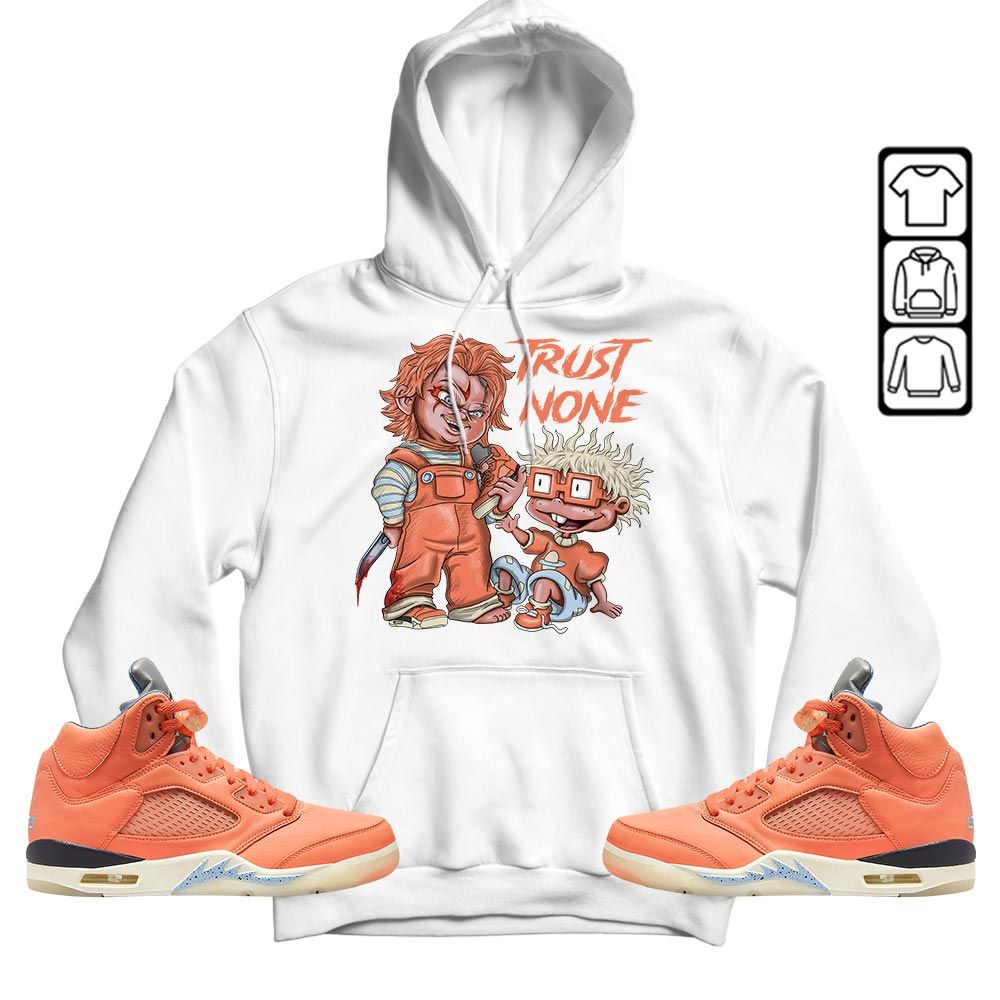 Chucky Trust No One Sneaker Shirt Match Crimson Bliss 5s, Jordan 5 DJ Khaled Crimson Bliss MKO T-Shirt Chucky Trust No One Sneaker Shirt Match Crimson Bliss 5s, Jordan 5 DJ Khaled Crimson Bliss MKO T-Shirt