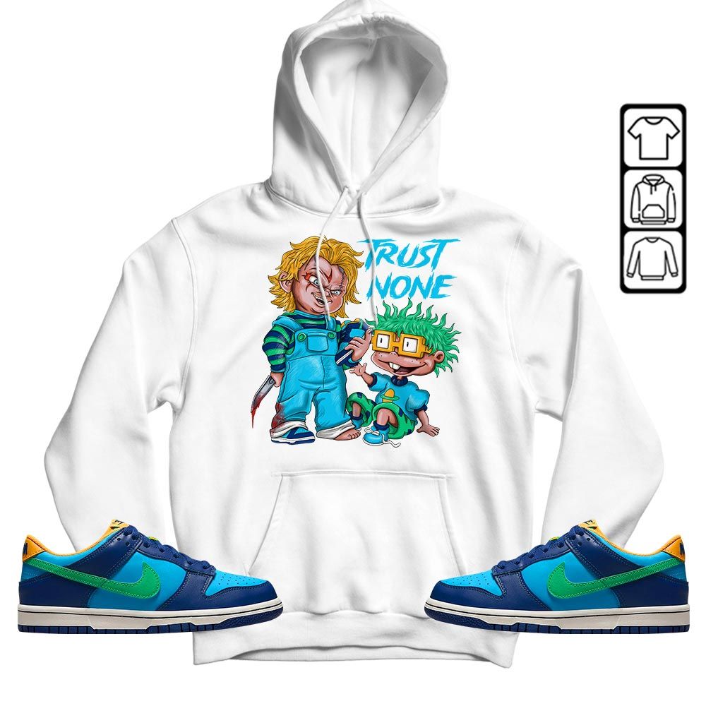 Chucky Trust No One Sneaker Shirt Match Dunk Low GS Kyrie, Dunk Low GS Electric Algae MKO T-Shirt