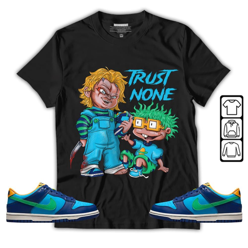 Chucky Trust No One Sneaker Shirt Match Dunk Low GS Kyrie, Dunk Low GS Electric Algae MKO T-Shirt