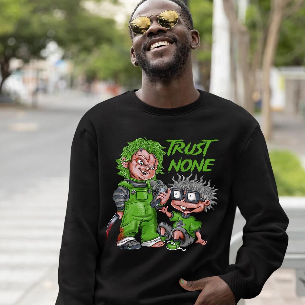 Chucky Trust No One Sneaker Shirt Match Green Bean 5s, Jordan 5 Retro Green Bean MKO T-Shirt Chucky Trust No One Sneaker Shirt Match Green Bean 5s, Jordan 5 Retro Green Bean MKO T-Shirt