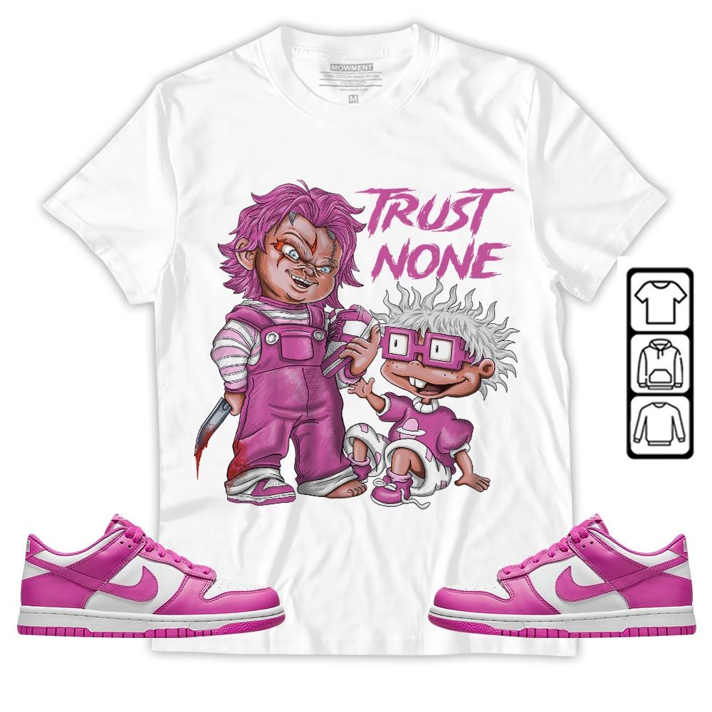 Chucky Trust No One Sneaker Shirt Match GS Active Fuchsia, Dunk Low Active Fuchsia MKO T-Shirt Chucky Trust No One Sneaker Shirt Match GS Active Fuchsia, Dunk Low Active Fuchsia MKO T-Shirt