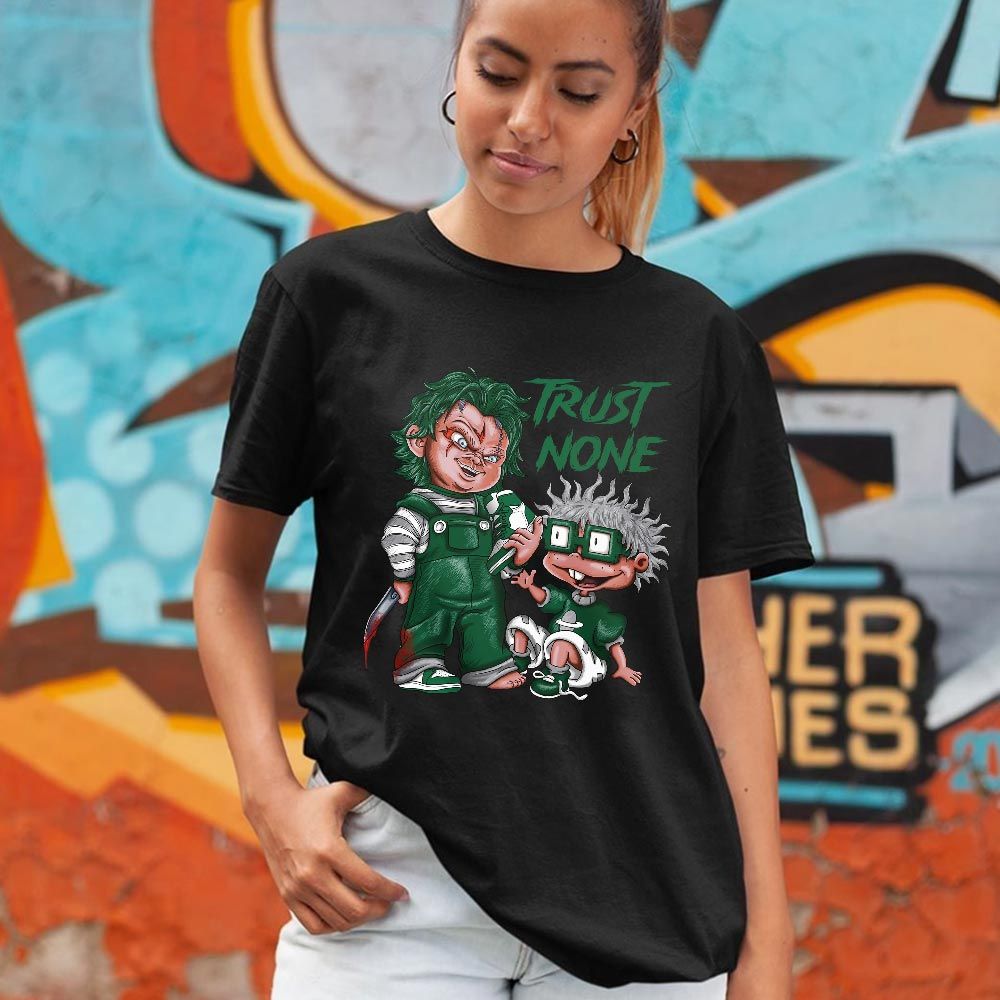 Chucky Trust No One Sneaker Shirt Match High Gorge Green 1s, Jordan 1 Retro High Gorge Green MKO T-Shirt Chucky Trust No One Sneaker Shirt Match High Gorge Green 1s, Jordan 1 Retro High Gorge Green MKO T-Shirt