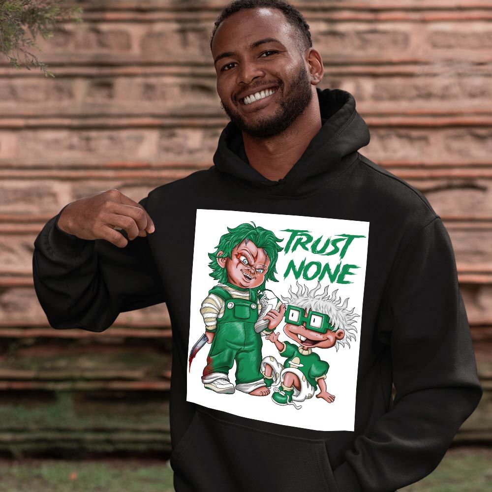 Chucky Trust No One Sneaker Shirt Match Lucky Green 2s, Jordan 2 Lucky Green MKO T-Shirt Chucky Trust No One Sneaker Shirt Match Lucky Green 2s, Jordan 2 Lucky Green MKO T-Shirt