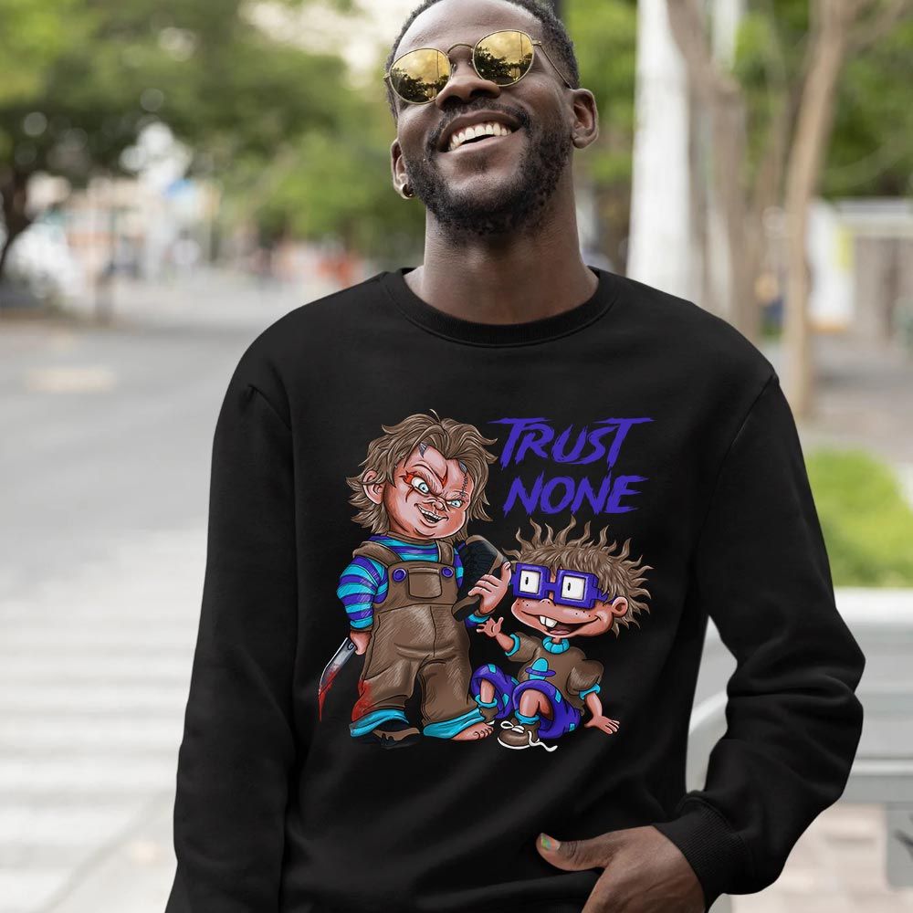 Chucky Trust No One Sneaker Shirt Match Olive Concord 9s, Jordan 9 Olive Concord MKO T-Shirt Chucky Trust No One Sneaker Shirt Match Olive Concord 9s, Jordan 9 Olive Concord MKO T-Shirt