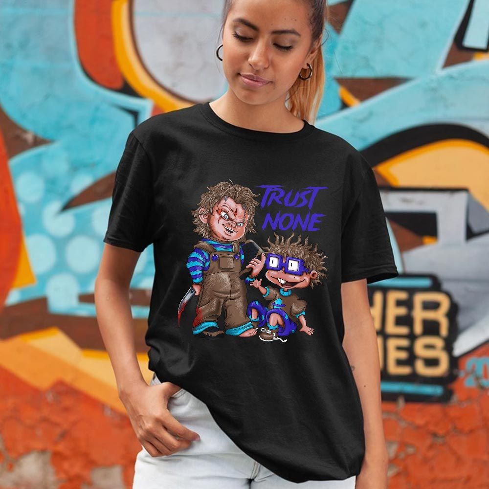Chucky Trust No One Sneaker Shirt Match Olive Concord 9s, Jordan 9 Olive Concord MKO T-Shirt Chucky Trust No One Sneaker Shirt Match Olive Concord 9s, Jordan 9 Olive Concord MKO T-Shirt