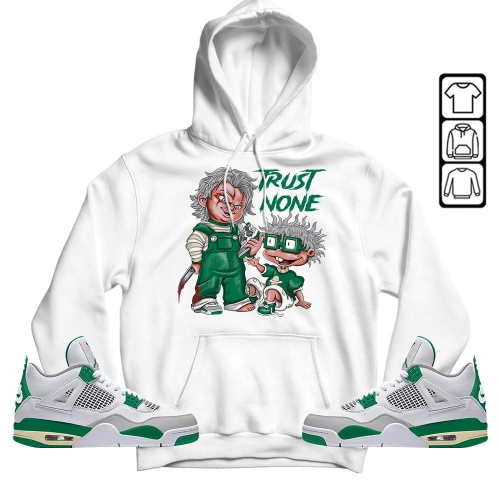 Chucky Trust No One Sneaker Shirt Match Retro Pine Green 4s, Jordan 4 Pine Green MKO T-Shirt