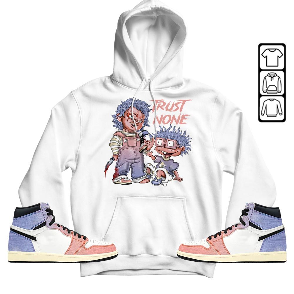Chucky Trust No One Sneaker Shirt Match Retro Skyline 1s, Jordan 1 High OG Skyline MKO T-Shirt