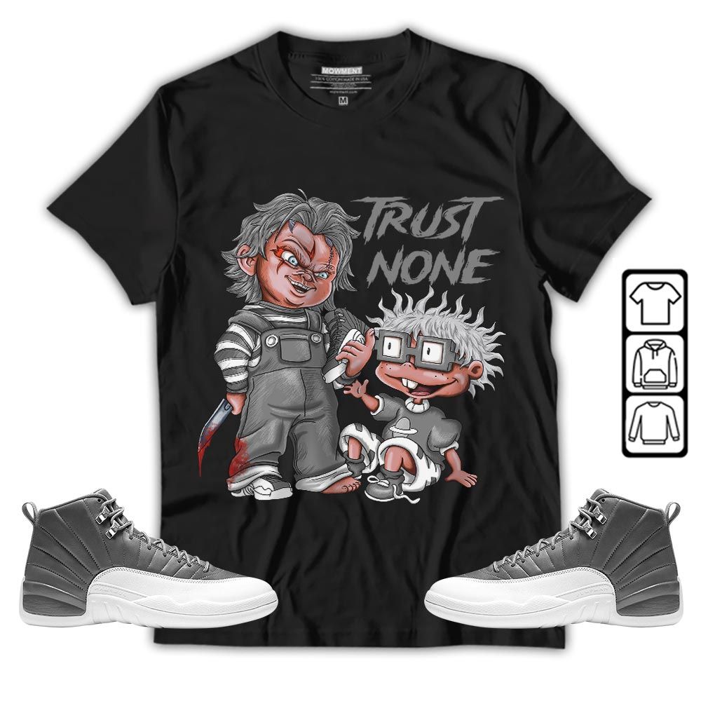 Chucky Trust No One Sneaker Shirt Match Retro Stealth 12s, Jordan 12 Retro Stealth MKO T-Shirt