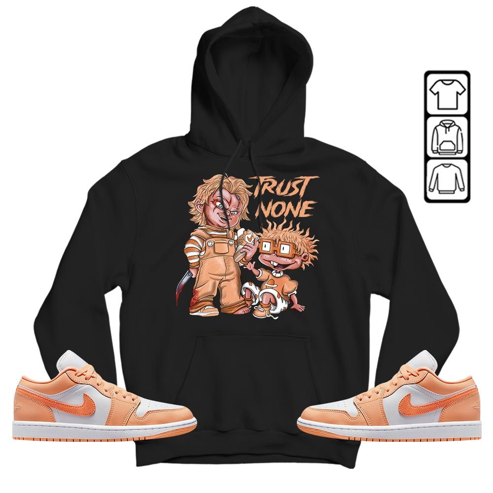 Chucky Trust No One Sneaker Shirt Match Sunset Haze 1s, Jordan 1 Low Sunset Haze MKO T-Shirt Chucky Trust No One Sneaker Shirt Match Sunset Haze 1s, Jordan 1 Low Sunset Haze MKO T-Shirt