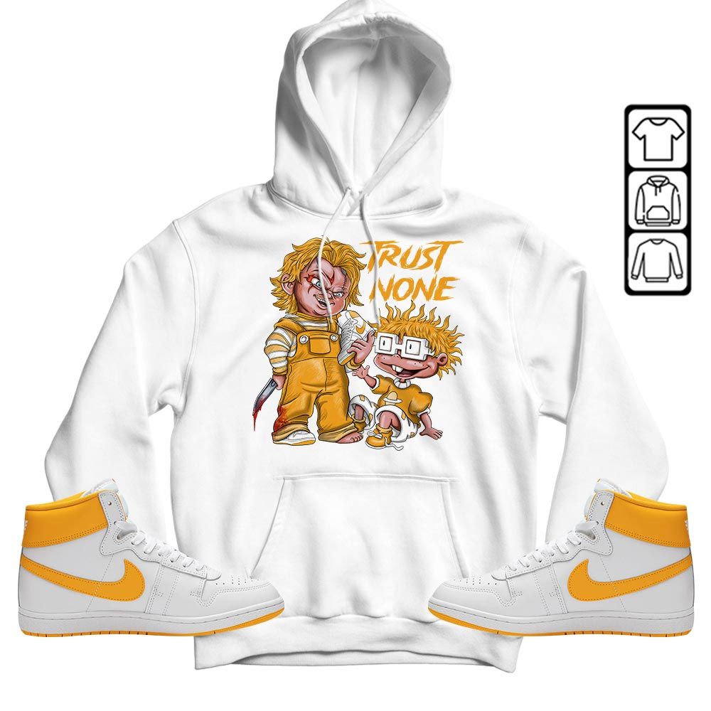 Chucky Trust No One Sneaker Shirt Match University Gold, Ship SP University Gold MKO T-Shirt