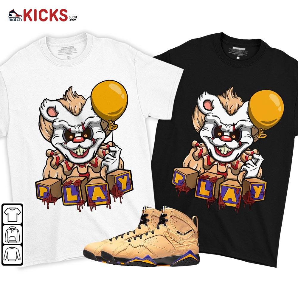 Clown Play Dripping Sneaker Shirt Match Vachetta Tan 7s, Jordan 7 SE Afrobeats MKO T-Shirt Clown Play Dripping Sneaker Shirt Match Vachetta Tan 7s, Jordan 7 SE Afrobeats MKO T-Shirt