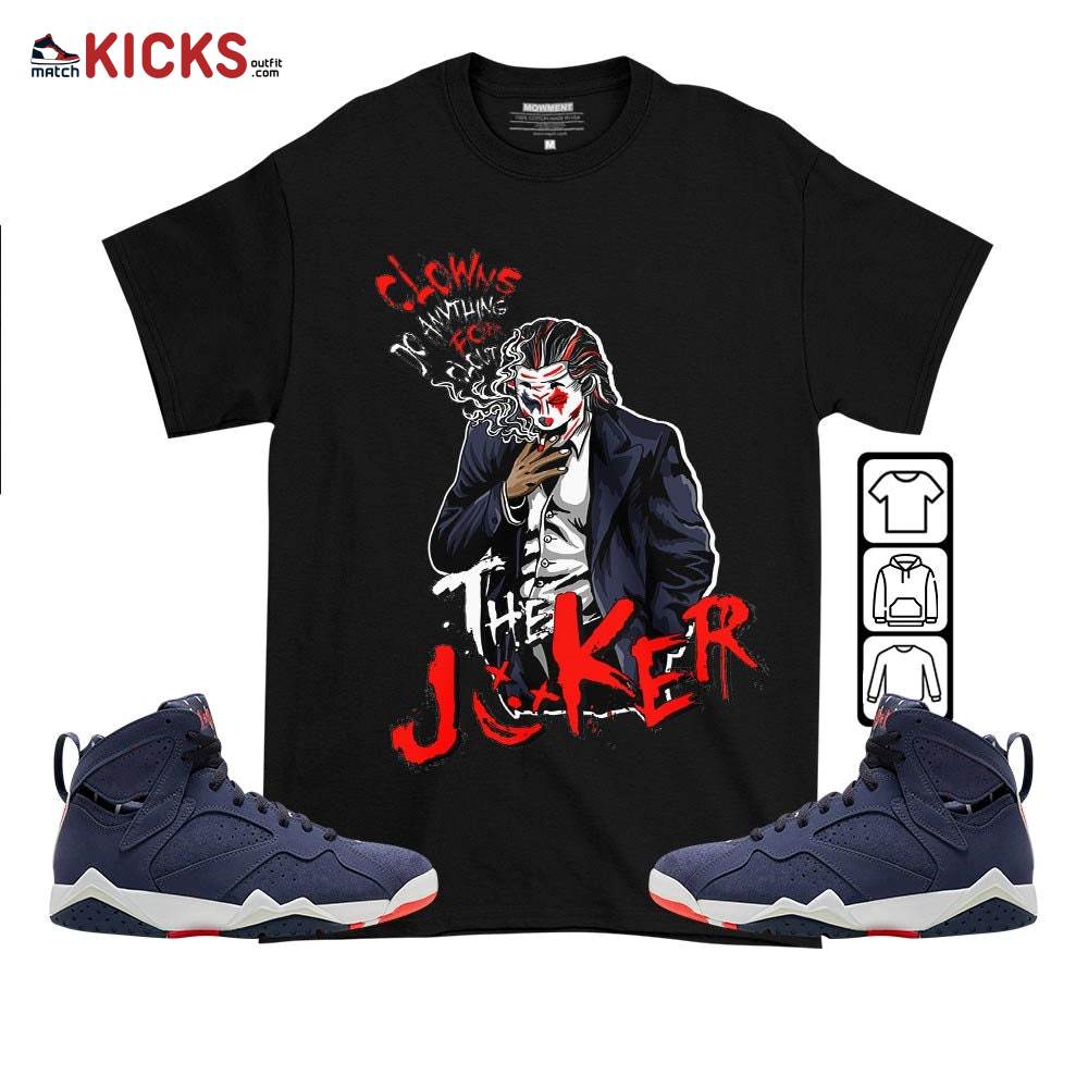 Clowns Do Anything Sneaker Shirt Match 7 Neutral Indigo, Jordan 7 Quai 54 MKO T-Shirt